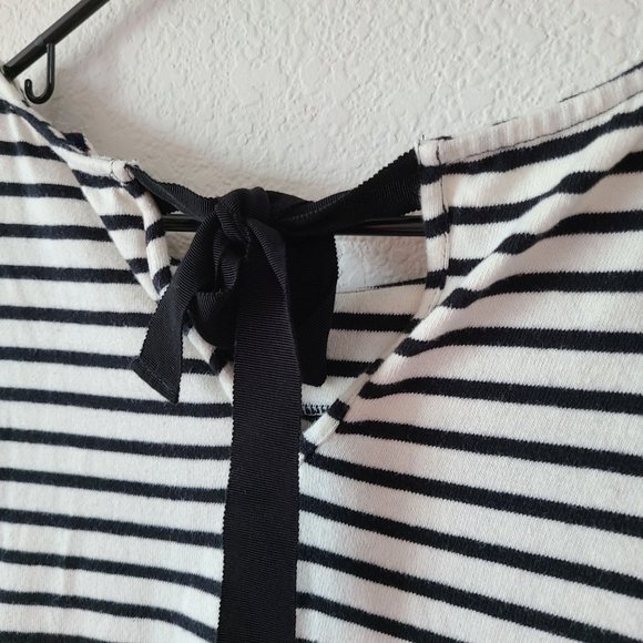 Anthropologie Postmark Black White Striped Filigree Shirt Dress Women's Sz M - Picture 6 of 11